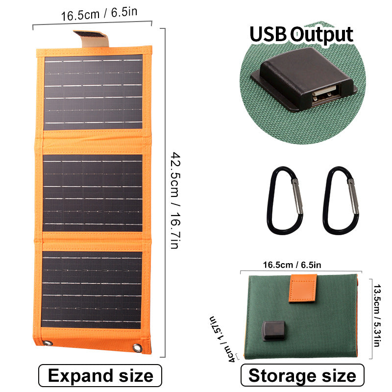☀️ Nincs áram a szabadban? – Hordozható napelem, összecsukható, USB-s!