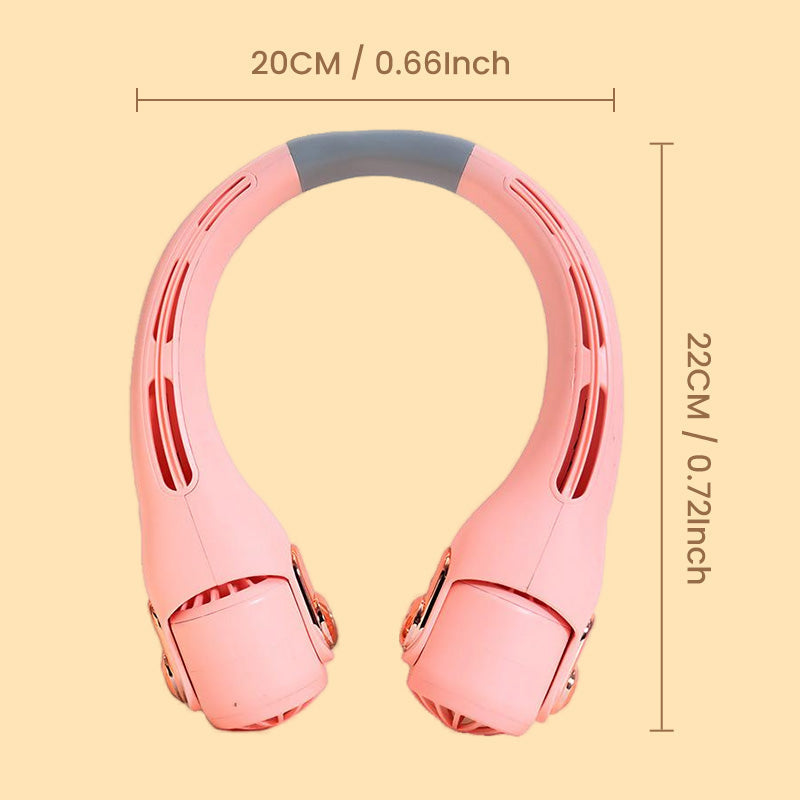 🌀 Csendes hordozható nyakventilátor – 3 sebesség, USB tölthető, nyári hőség ellen!