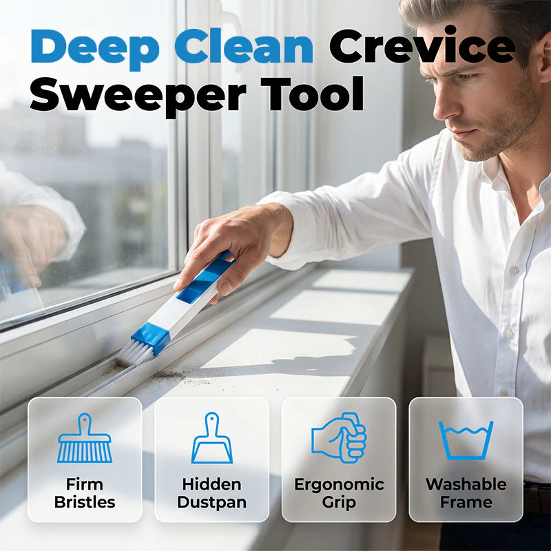🧹Az ablakpályákban felgyülemlett por és szennyeződés zavaró? – Ez a kefe a mélyen fekvő részeket is eléri