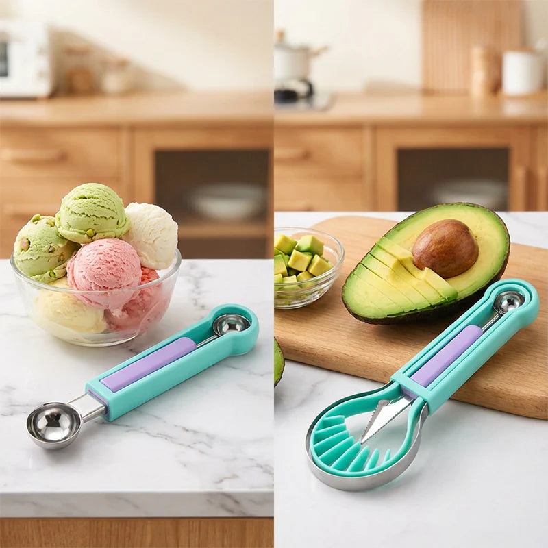 🍈 Gombóckanál, faragókés, és gyümölcskanal – Három eszköz egy szettben, praktikus kialakítással!