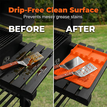 🍖 Vége a leragadt szósznak és fűszernek – Szilikon alátét a grill oldalsó polcára!