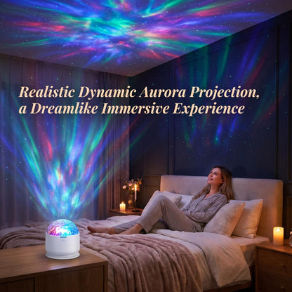 🌌 Aurora éjszakai fényvetítő távirányítóval – Varázslatos északi fény a szobádban!
