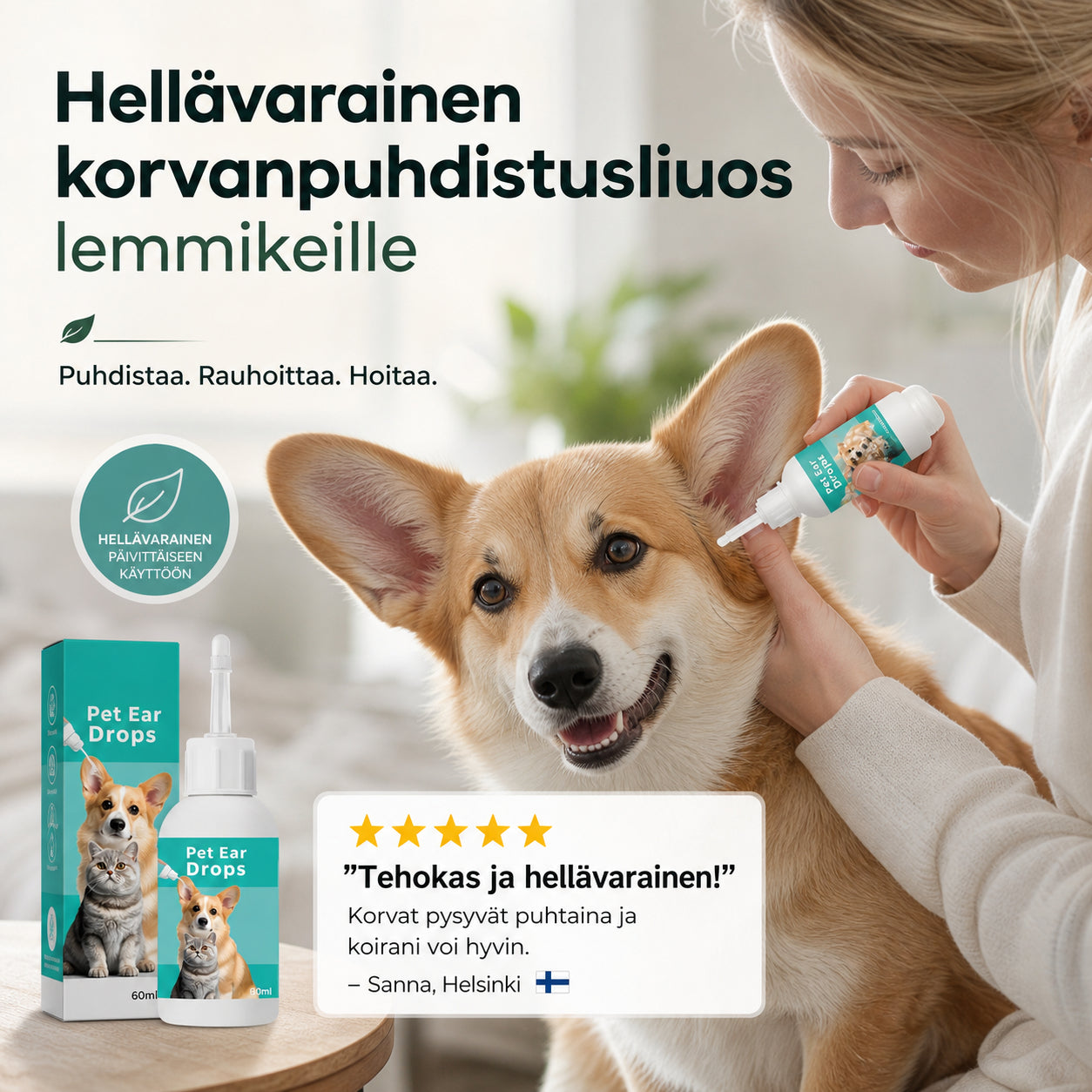 Kíméletes fültisztító oldat háziállatoknak | VELMOR