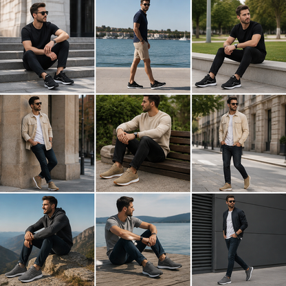 🎁Ultimo giorno per uno sconto del 40%: non perdete l'occasione!⏰Realizzate in pelle di vitello australiana🐂Supporto per il piede: allevia il dolore ai piedi✅Impermeabili e antiscivolo, comode per camminare.