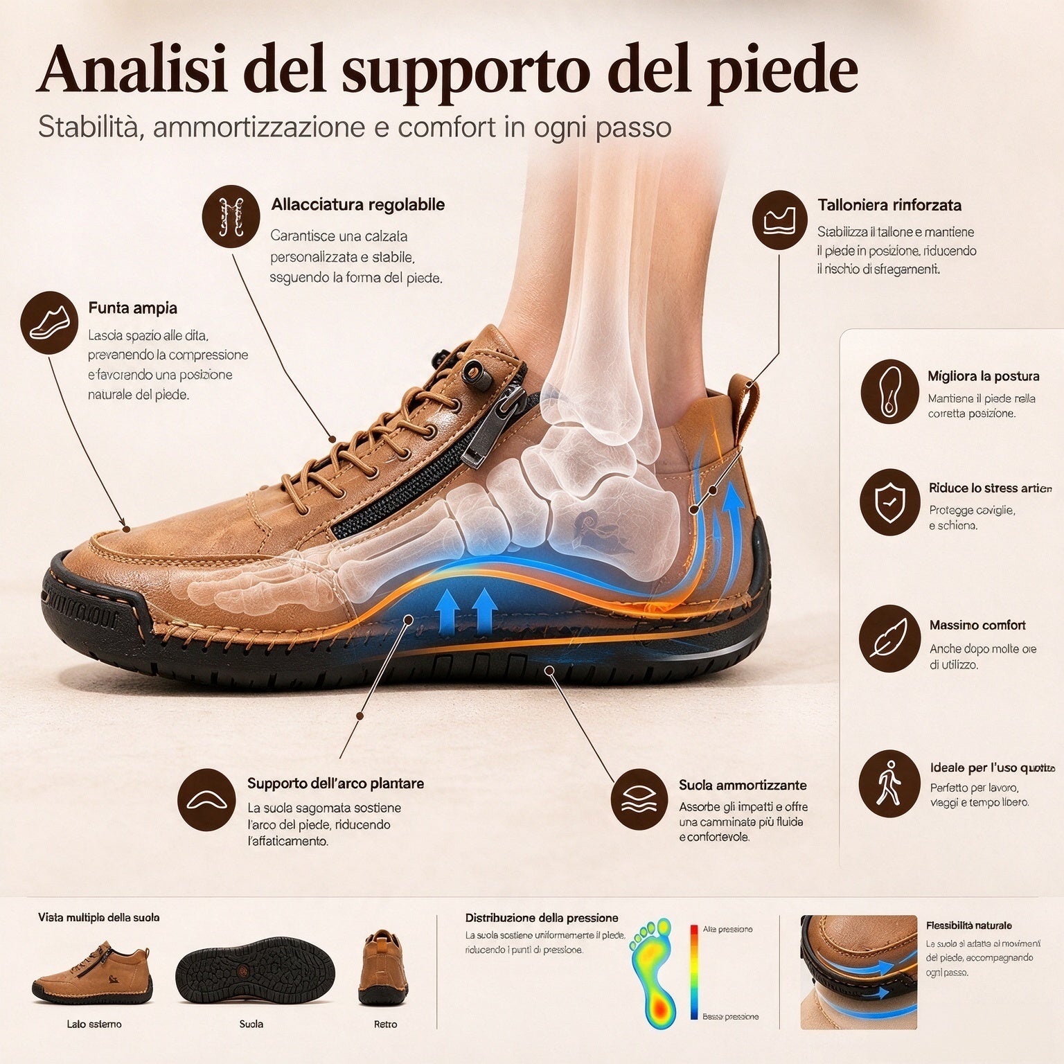 Scarpe da uomo🎁Ultimo giorno per approfittare dello sconto del 50%, non perdertelo! ⏰Realizzate in pelle di vitello australiana🐂Supporto per il piede - allevia il dolore ai piedi✅Impermeabili e antiscivolo, comode da indossare✅Eleganti e versatili.