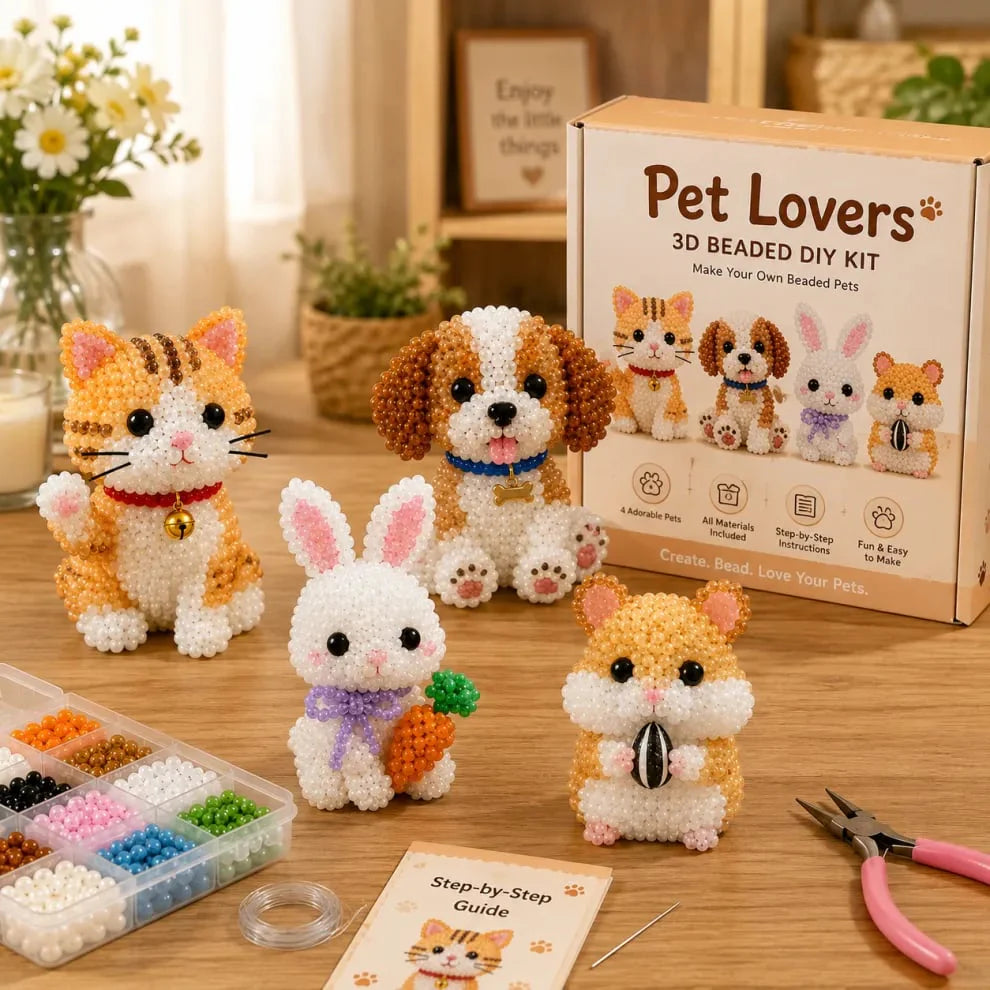 🏆 Ideiglenes akció! ✨ Bébi állatok 3D gyöngy kézműves készlet – Készítsen aranyos állatkákat!