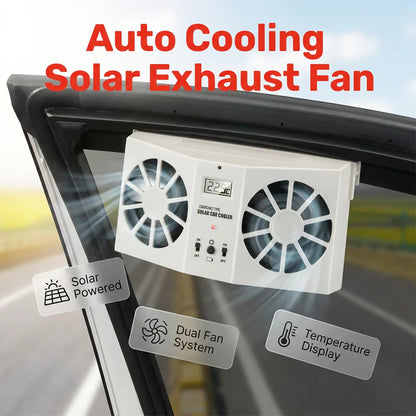 ☀️  A forróságban autója belső hőmérséklete elviselhetetlenné válik? – Ez a ventilátor napelemmel automatikusan csökkenti a meleget!