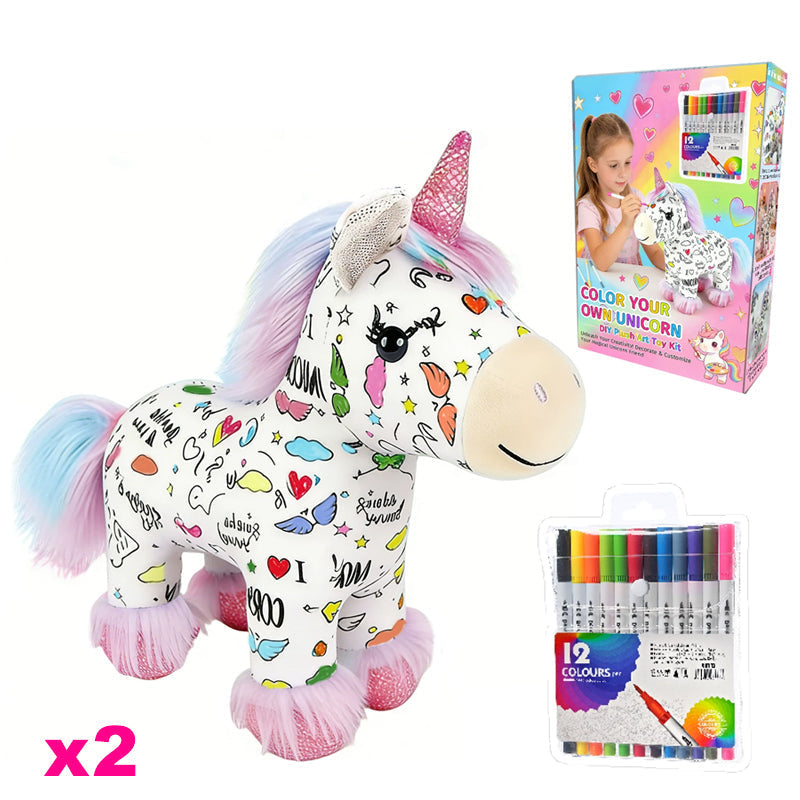 🦄 A gyerekek szeretnek alkotni, de a festék néha rendetlenséggel jár? – Ez a színező plüss segíthet