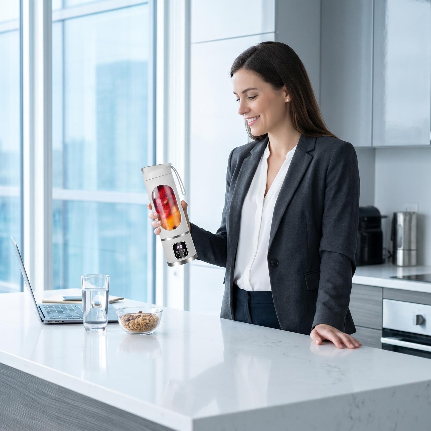 🥤 Nincs időd reggel gyümölcslevet készíteni? – 450 ml-es vezeték nélküli centrifuga-pohár!