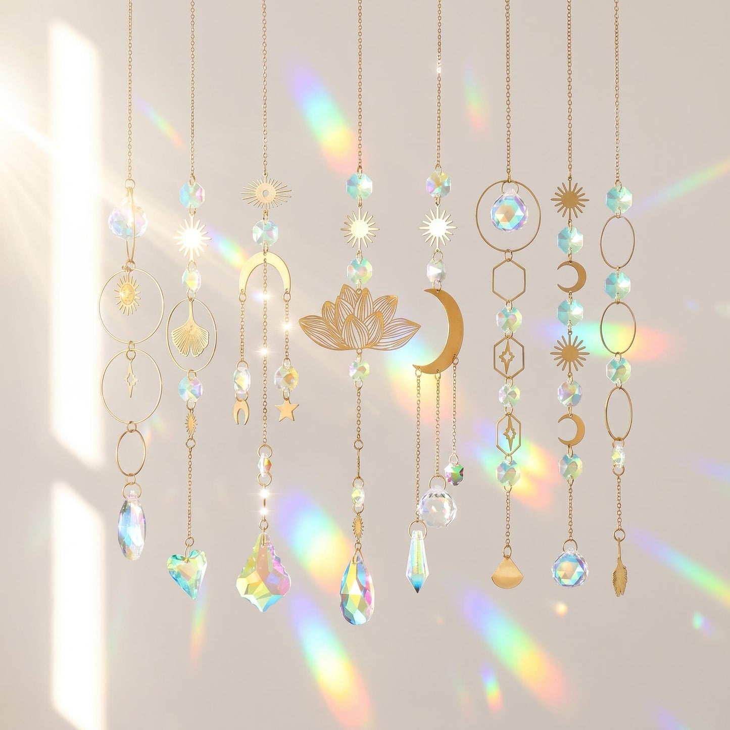 🌈 Unalmasak az ablakaid? – Napfényfogó függesztő szett, ami színekkel tölti meg a szobát!