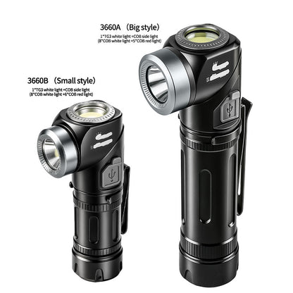 🔦 Sötétben dolgozol, de nincs szabad kezed? – 90°-ban forgatható LED fejlámpa és zseblámpa!