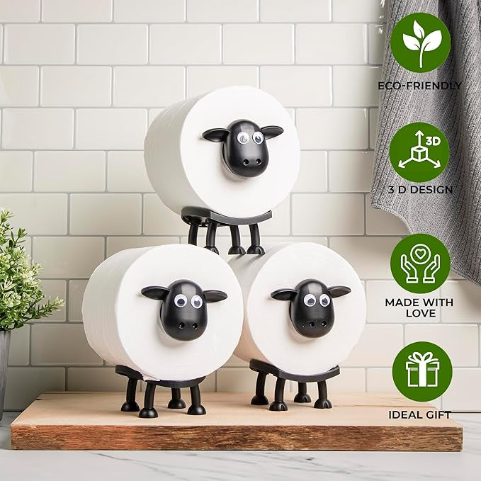 🐑 Juh alakú WC-papír-tartó – Vidám és praktikus kiegészítő a fürdőszobába