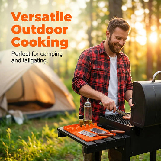 🍖 Vége a leragadt szósznak és fűszernek – Szilikon alátét a grill oldalsó polcára!