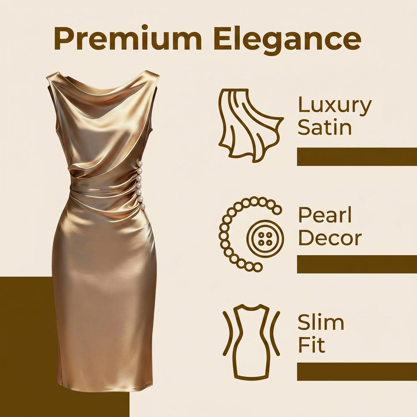 🥂 Nem találsz olyan ruhát, ami egyszerre elegáns és nőies? – Szatén ruha gyöngyökkel, karcsúsító derékszabással👗