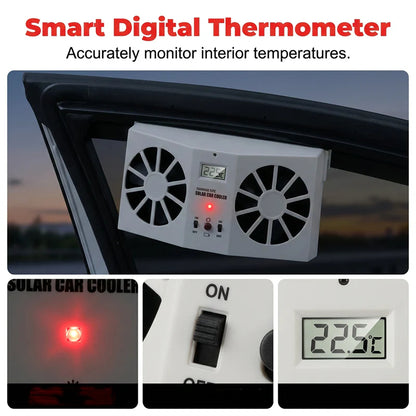 ☀️  A forróságban autója belső hőmérséklete elviselhetetlenné válik? – Ez a ventilátor napelemmel automatikusan csökkenti a meleget!