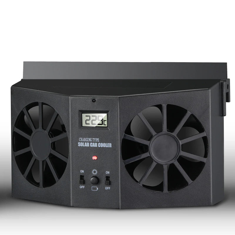 ☀️  A forróságban autója belső hőmérséklete elviselhetetlenné válik? – Ez a ventilátor napelemmel automatikusan csökkenti a meleget!