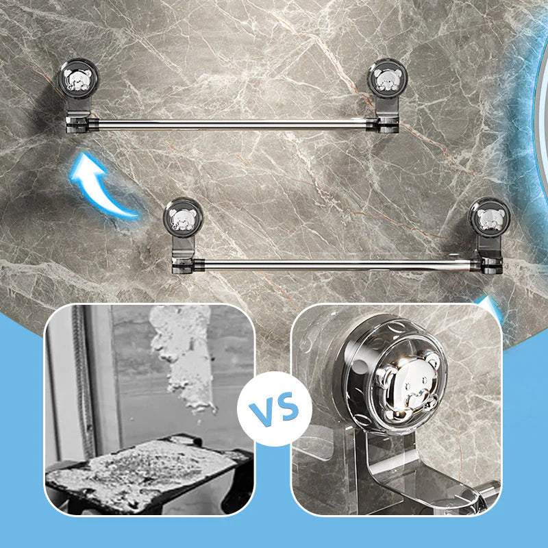 🚿 Nem akarsz fúrni a csempébe? – Állítható törülközőtartó tapadókoronggal, fúrás nélkül