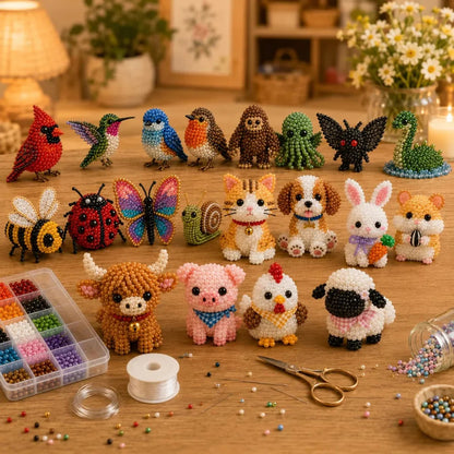 🏆 Ideiglenes akció! ✨ Bébi állatok 3D gyöngy kézműves készlet – Készítsen aranyos állatkákat!