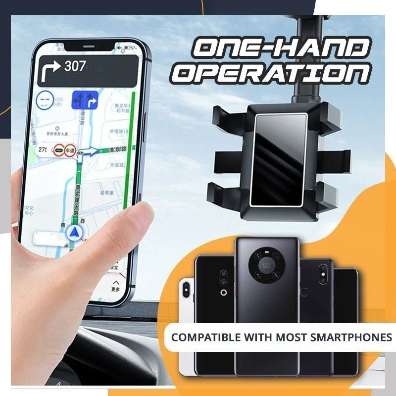 🚗 A navigáció közben a telefon elmozdul vagy rossz szögben áll? – Ez a tartó állítható rúddal és 360°-os forgással biztosítja a tökéletes látószöget