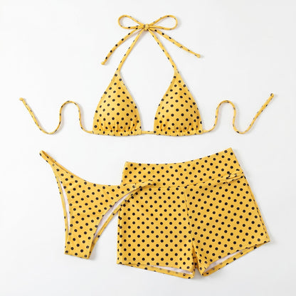 👙 A sima fürdőruhák unalmasak? – Pöttyös oldalt megkötős bikini szett!