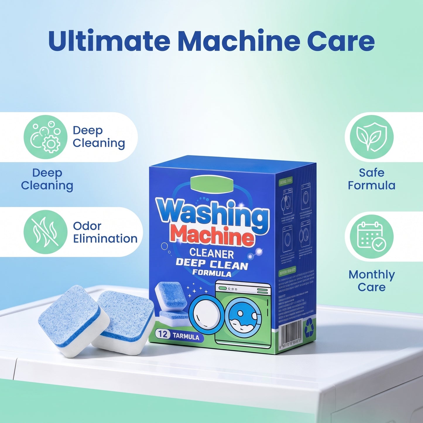 🧼 A mosógép belső részeiben lerakódások és szagok keletkeznek? – Ezek a tabletták mélytisztítanak és frissítenek