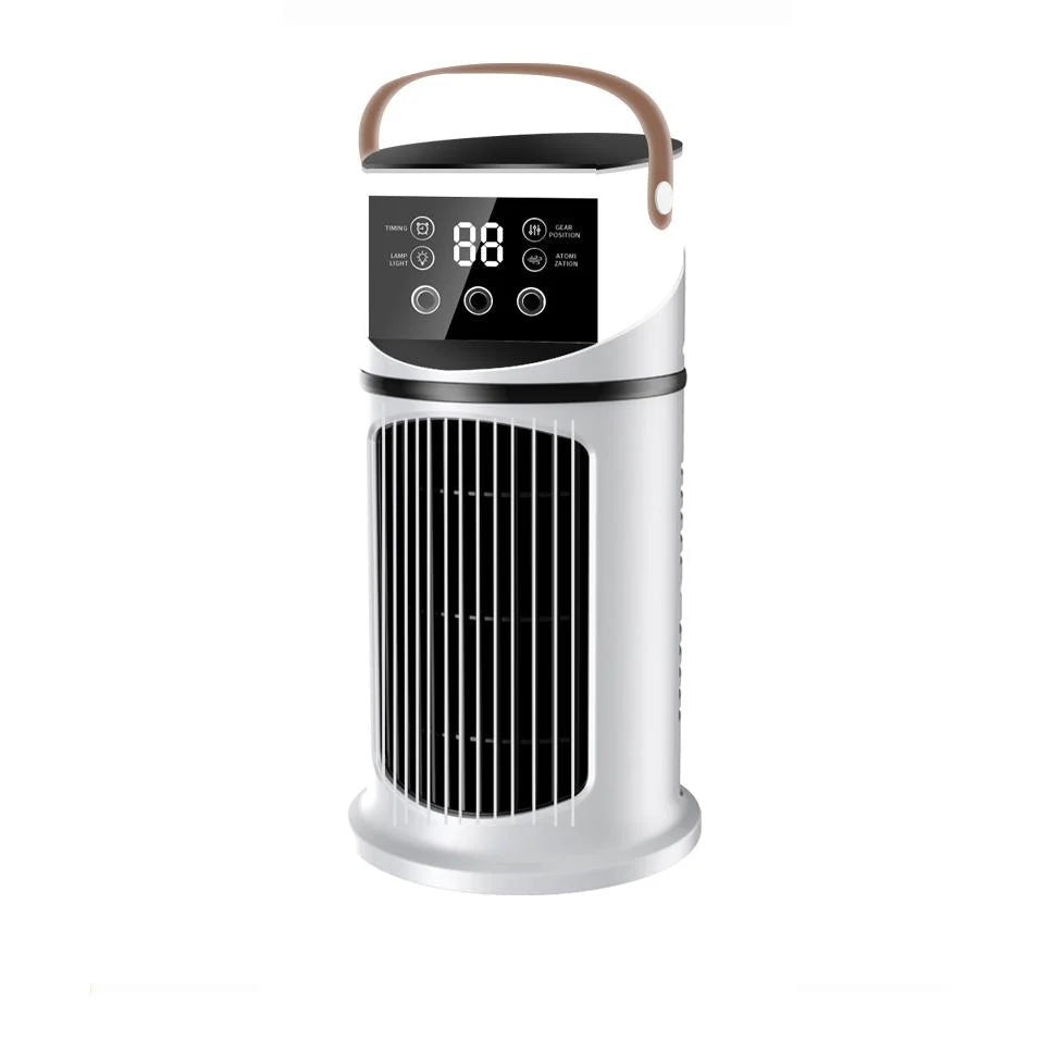 💧 Vízpárás hűtés, 9 fokozat, USB-ről tölthető, RGB-világítás – Praktikus és hangulatos készülék!