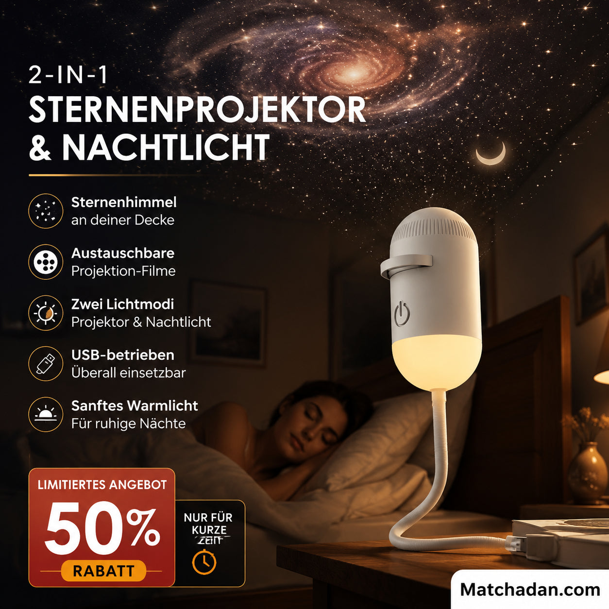 🌌 A gyerekek nehezen alszanak el a sötétben? – Ez a csillagvetítős éjszakai lámpa segíthet