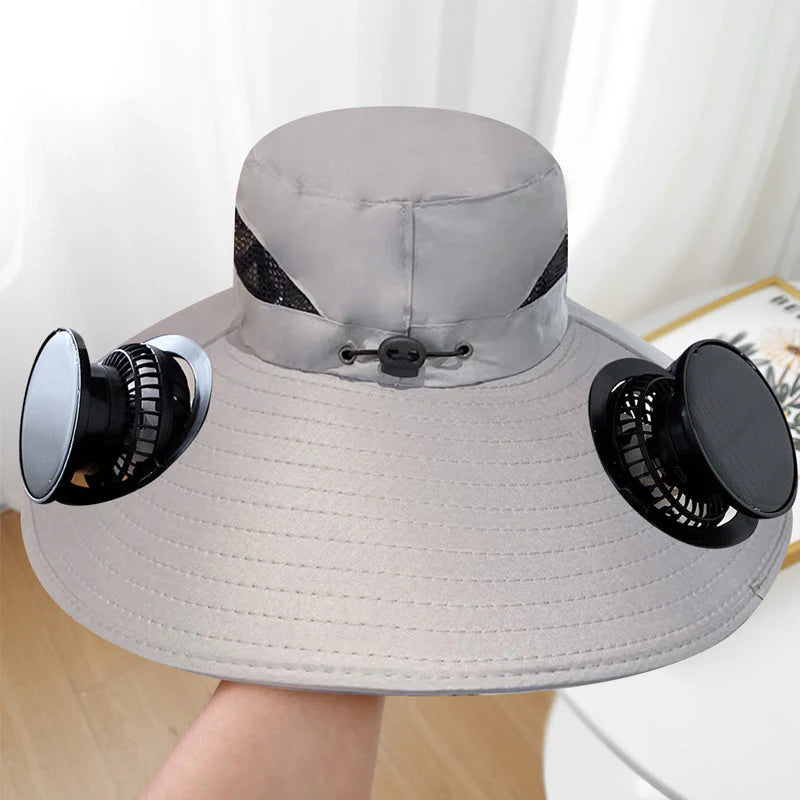 🌞 A tűző napon a fejen felgyülemlő hő kellemetlen? – Ez a sapka napelemes ventilátorral hűti a fejbőrt!