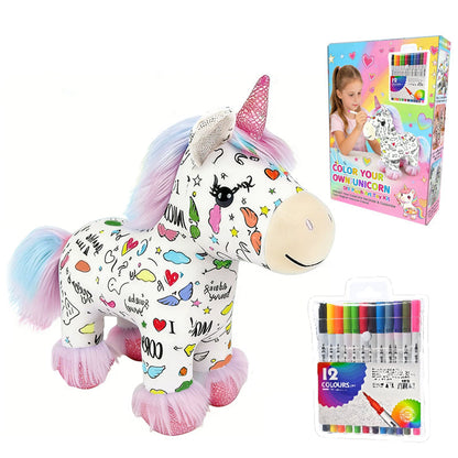 🦄 A gyerekek szeretnek alkotni, de a festék néha rendetlenséggel jár? – Ez a színező plüss segíthet