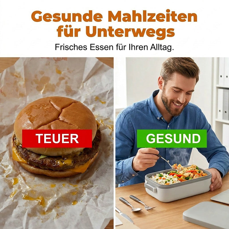 🍱A hideg étel kényelmetlen az utazások vagy a munka során? – Ez az ételhordó elektromosan felmelegíti az ételt!