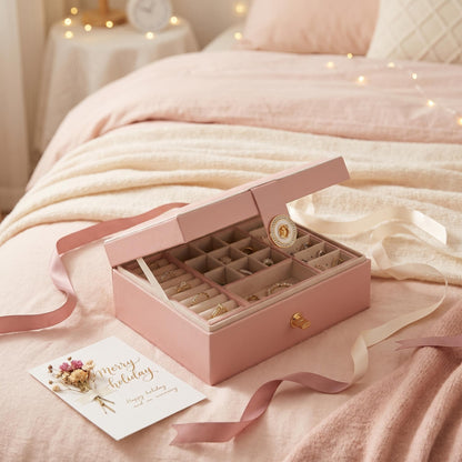 💍 Összekuszálódnak az ékszereid? – Kétszintes minimalista ékszeres doboz európai stílusban!