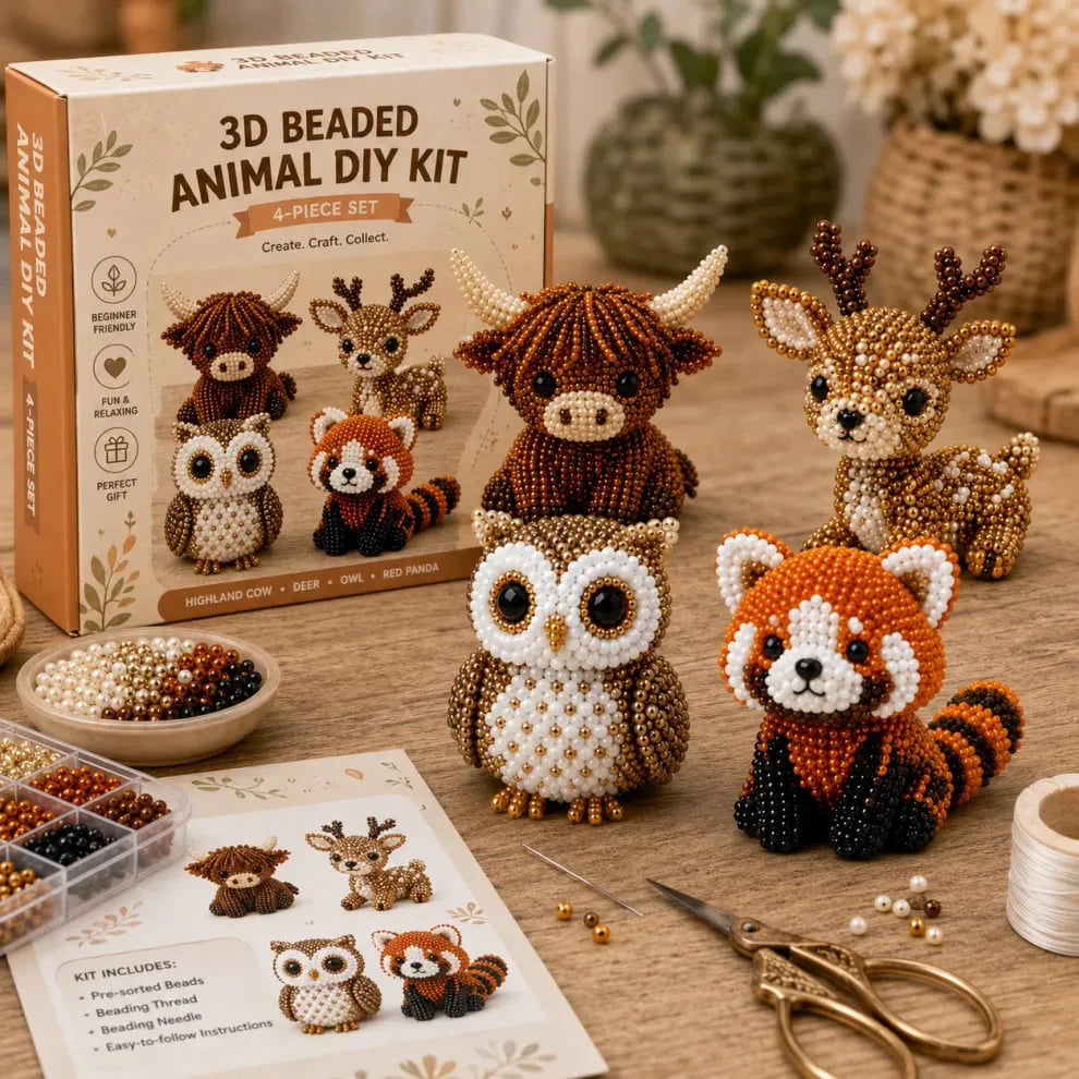 🏆 Ideiglenes akció! ✨ Bébi állatok 3D gyöngy kézműves készlet – Készítsen aranyos állatkákat!