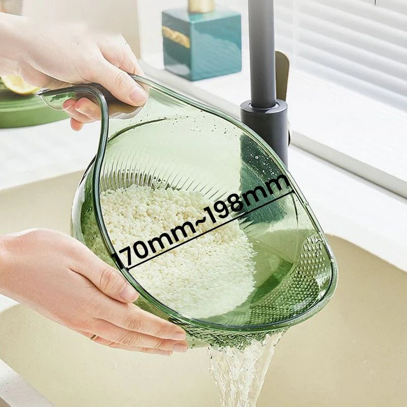 💧 A rizs mosása közben a szemek kifolynak? – Ez a tál szűrővel és fogantyúval megkönnyíti a munkát