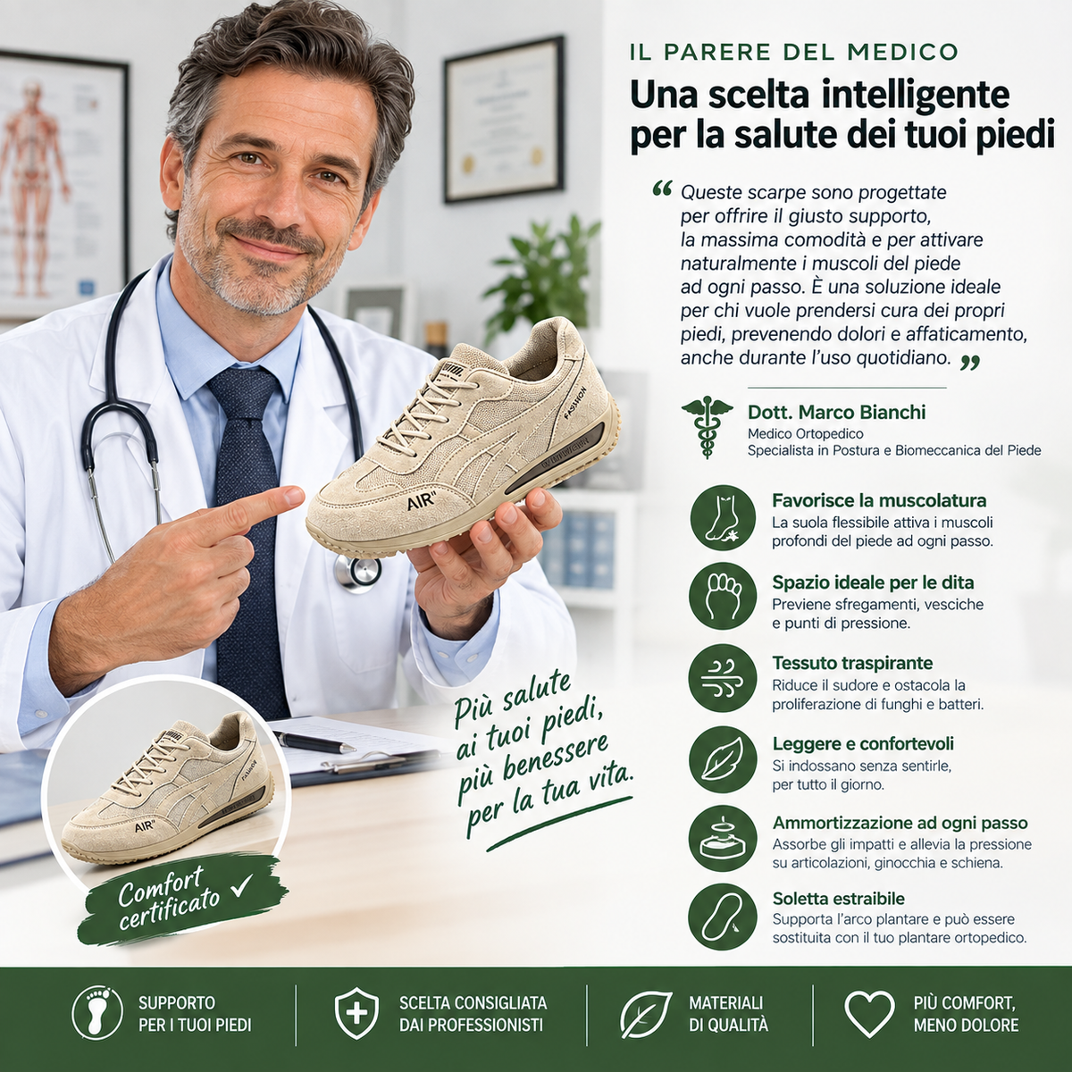 🔥Novità: oggi a metà prezzo per un periodo limitato | Design ergonomico ✅Assorbimento degli urti superiore ✅Correzione della postura ✅Comode e versatili