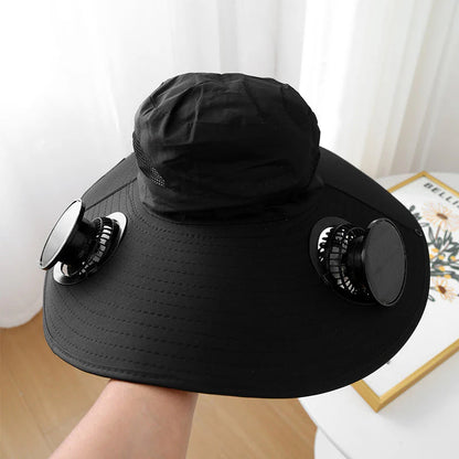 🌞 A tűző napon a fejen felgyülemlő hő kellemetlen? – Ez a sapka napelemes ventilátorral hűti a fejbőrt!