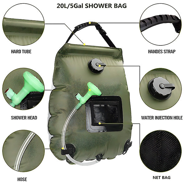 Napelemes kempingzuhany 20L | BEXLAN