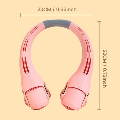 🌀 Csendes hordozható nyakventilátor – 3 sebesség, USB tölthető, nyári hőség ellen!