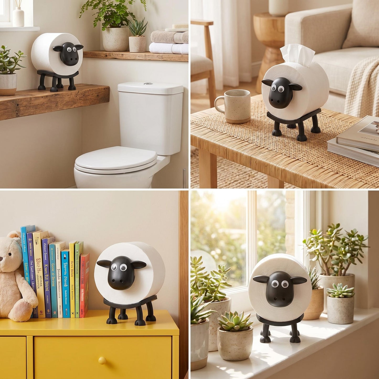 🐑 Juh alakú WC-papír-tartó – Vidám és praktikus kiegészítő a fürdőszobába