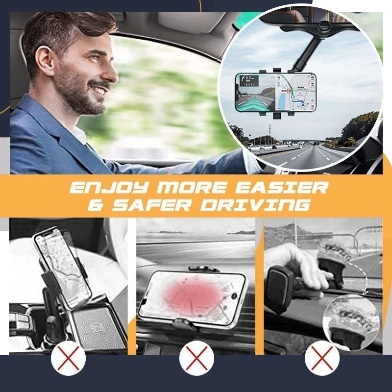 🚗 A navigáció közben a telefon elmozdul vagy rossz szögben áll? – Ez a tartó állítható rúddal és 360°-os forgással biztosítja a tökéletes látószöget