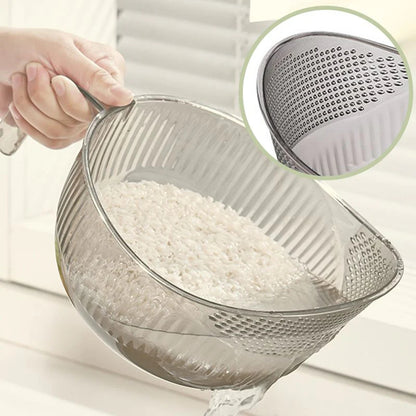 💧 A rizs mosása közben a szemek kifolynak? – Ez a tál szűrővel és fogantyúval megkönnyíti a munkát