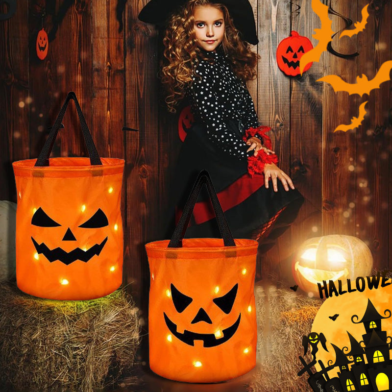 🎉 Unod a hagyományos Halloween-i dekorációkat? – Ez a világító tökös táska egyedi és figyelemfelkeltő