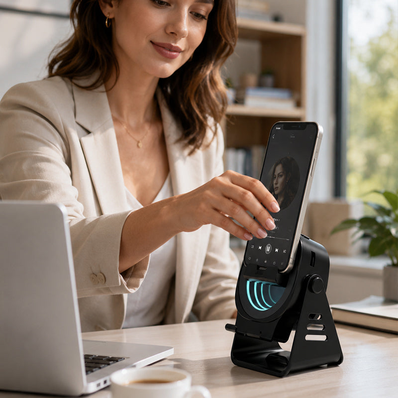 🔊 Indukciós hangszórós telefonállvány – Praktikus kiegészítő hangosításhoz és kényelmes telefonhasználathoz