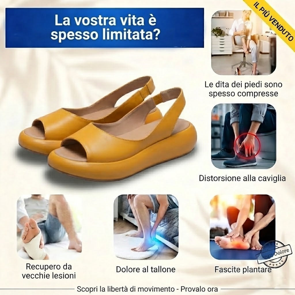⏰ Ultimo giorno! Sconto del 50%! Non perderti i sandali ortopedici dal design ergonomico! ✅ Efficace assorbimento degli urti ✅ Comfort e supporto per i tuoi piedi, creati appositamente per le donne.