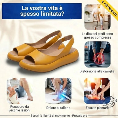 ⏰ Ultimo giorno! Sconto del 50%! Non perderti i sandali ortopedici dal design ergonomico! ✅ Efficace assorbimento degli urti ✅ Comfort e supporto per i tuoi piedi, creati appositamente per le donne.