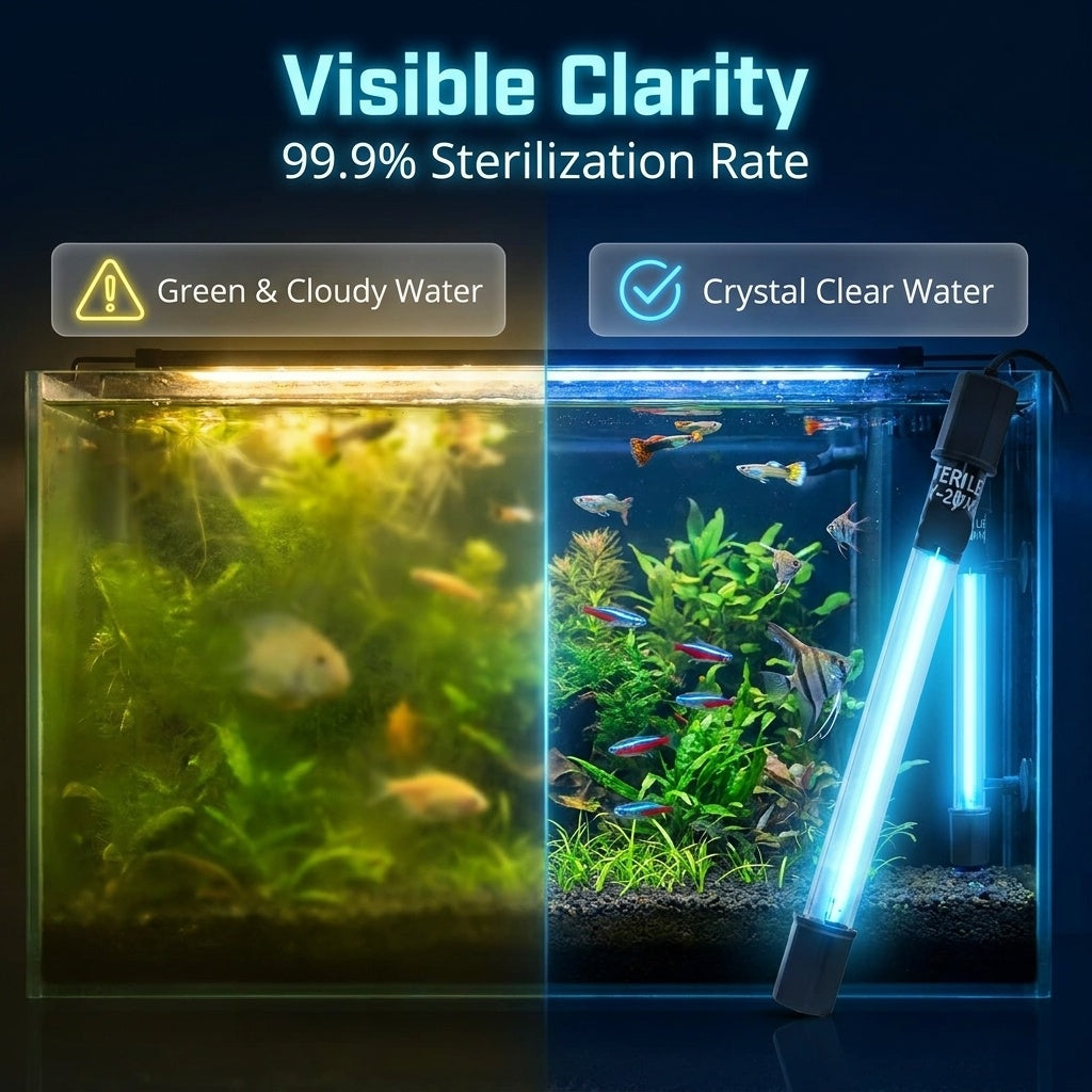 🐠 Az akvárium vize gyakran zavaros vagy algásodik? – Ez az UV-sterilizáló időzítővel segít tisztán tartani