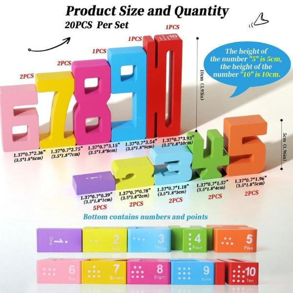 Fa számos kocka Montessori, 20 db | MOLNEX
