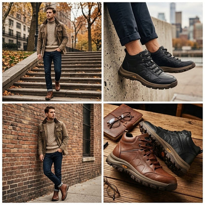 Scarpe da uomo🎁Ultimo giorno per approfittare dello sconto del 40%, non perdertelo! ⏰Realizzate in pelle di vitello australiana🐂Supporto per il piede - allevia il dolore ai piedi✅Impermeabili e antiscivolo, comode da indossare✅Eleganti e versatili.