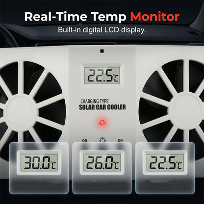 ☀️  A forróságban autója belső hőmérséklete elviselhetetlenné válik? – Ez a ventilátor napelemmel automatikusan csökkenti a meleget!