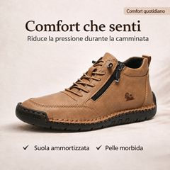 Scarpe da uomo🎁Ultimo giorno per approfittare dello sconto del 50%, non perdertelo! ⏰Realizzate in pelle di vitello australiana🐂Supporto per il piede - allevia il dolore ai piedi✅Impermeabili e antiscivolo, comode da indossare✅Eleganti e versatili.