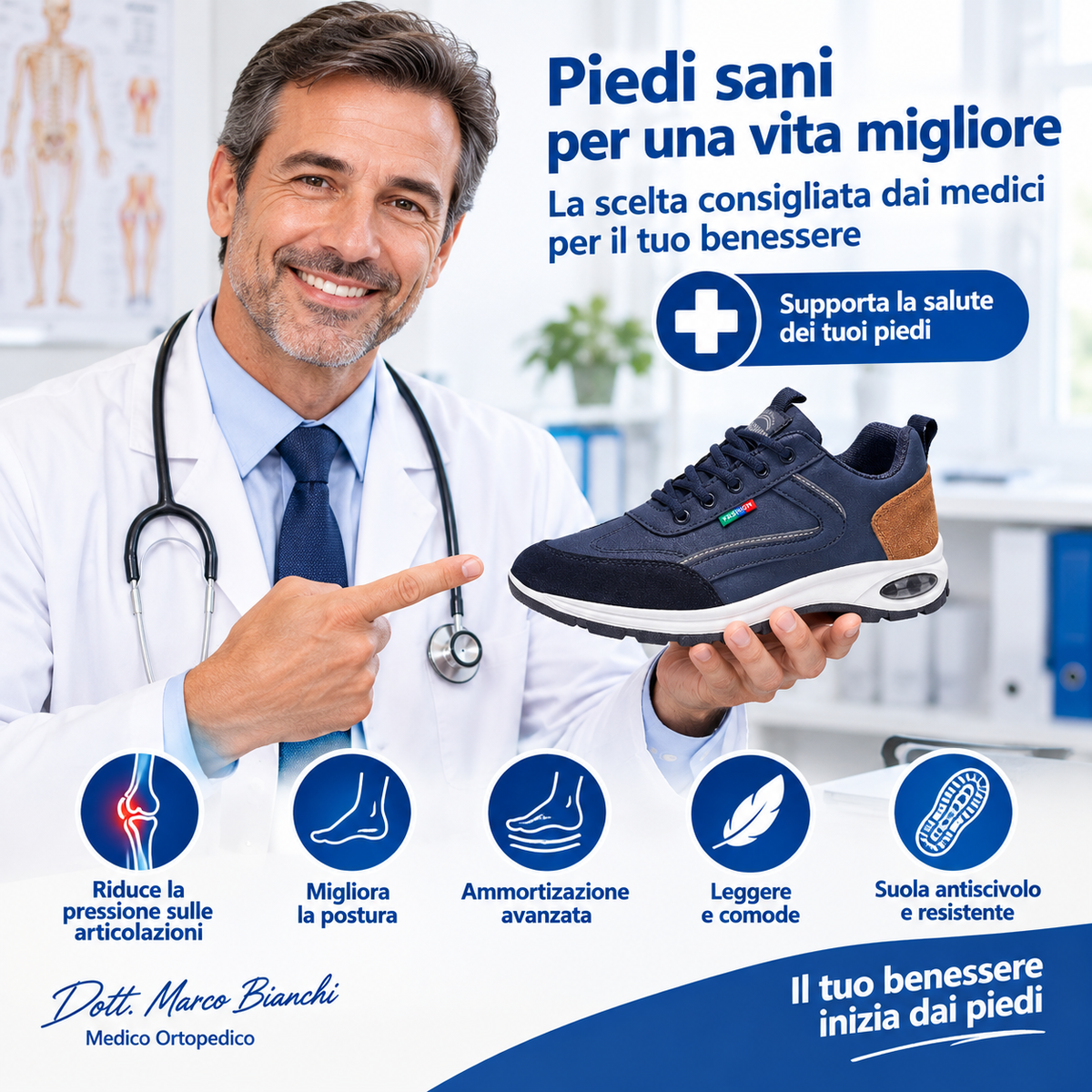 🎁Ultimo giorno per approfittare dello sconto del 50%! Non perdere l'occasione! ⏰ Allevia il dolore ai piedi e la fascite plantare: scarpe ortopediche impermeabili e antiscivolo.